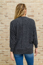 Load image into Gallery viewer, Brushed Drop Shoulder Sweater In Black