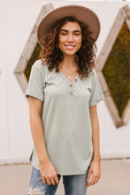 Load image into Gallery viewer, Buttons and Henley Top in Sea Salt