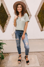 Load image into Gallery viewer, Buttons and Henley Top in Sea Salt