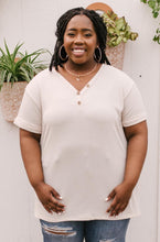 Load image into Gallery viewer, Buttons and Henley Top in Seashell