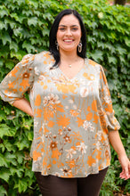 Load image into Gallery viewer, Chantry V Neck Floral Blouse in Sage