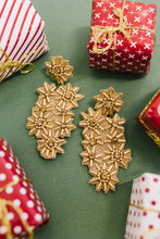 Load image into Gallery viewer, Christmas Bow Beaded Statement Earrings