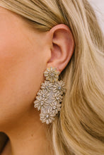 Load image into Gallery viewer, Christmas Bow Beaded Statement Earrings