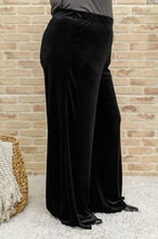 Load image into Gallery viewer, Cleo Velvet Wide Leg Pants In Black