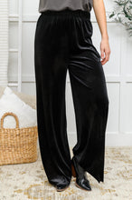 Load image into Gallery viewer, Cleo Velvet Wide Leg Pants In Black