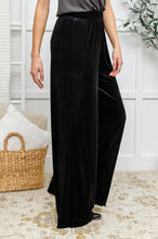 Load image into Gallery viewer, Cleo Velvet Wide Leg Pants In Black