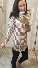 Load image into Gallery viewer, The Lily Maroon Stripe Top