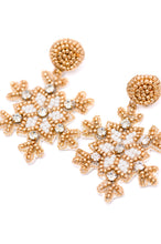 Load image into Gallery viewer, Glitz And Glam Beaded Snowflake Earrings