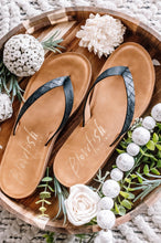 Load image into Gallery viewer, Black Sandstone Blowfish Flip Flop