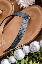 Load image into Gallery viewer, Black Sandstone Blowfish Flip Flop