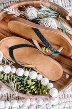 Load image into Gallery viewer, Black Sandstone Blowfish Flip Flop