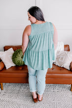 Load image into Gallery viewer, Mint To Be Wild Leopard Tiered Sleeveless Top