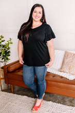 Load image into Gallery viewer, Tinley's Tiers Ruffle Sleeve Top in Black