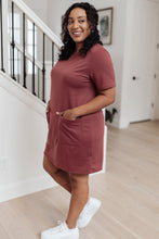 Load image into Gallery viewer, Easy Day Patch Pocket T-Shirt Dress