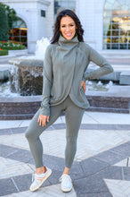 Load image into Gallery viewer, Feel The Groove Cross Front Leggings In Sage