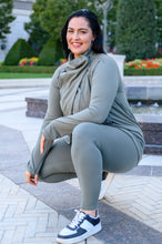 Load image into Gallery viewer, Feel The Groove Cross Front Leggings In Sage
