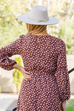 Load image into Gallery viewer, Flow With The Times Floral Midi Dress In Brown