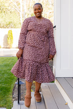 Load image into Gallery viewer, Flow With The Times Floral Midi Dress In Brown