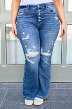 Load image into Gallery viewer, Gabriella Distressed Button Fly Flare