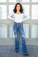 Load image into Gallery viewer, Gabriella Distressed Button Fly Flare