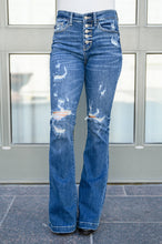 Load image into Gallery viewer, Gabriella Distressed Button Fly Flare
