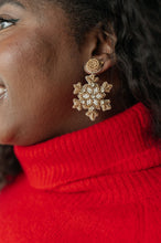 Load image into Gallery viewer, Glitz And Glam Beaded Snowflake Earrings