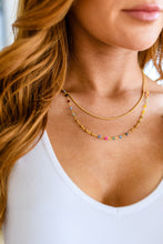 Load image into Gallery viewer, Lucky Charms Water/Sweat Resistant Golden Kaleidoscope Layered Necklace