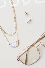 Load image into Gallery viewer, Half Moon Stone Stud & Necklace Set