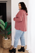 Load image into Gallery viewer, Happier Now Henley Hoodie in Burgundy
