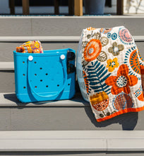 Load image into Gallery viewer, PREORDER: Luxury Beach Towel in Bright Retro Floral