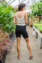 Load image into Gallery viewer, Hi-Rise Black Cuffed Bermuda Shorts