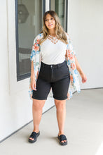 Load image into Gallery viewer, Hi-Rise Black Cuffed Bermuda Shorts