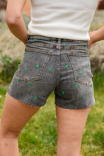 Load image into Gallery viewer, Hi-Waisted Cactus Embroidery Cutoffs