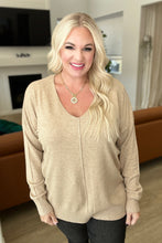 Load image into Gallery viewer, V-Neck Front Seam Sweater in Light Mocha