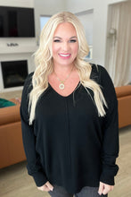 Load image into Gallery viewer, V-Neck Front Seam Sweater in Black