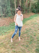 Load image into Gallery viewer, Trickle Down Effect Flowy Sleeveless Top In Cream