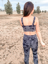 Load image into Gallery viewer, The Gia Dark Navy Tie-Dye Zip Sports Bra