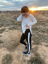 Load image into Gallery viewer, The Lacey Lou Black Lace-Cut Highwaist Leggings