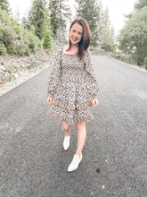 Load image into Gallery viewer, The Amelia Smocked Leopard Dress