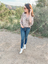 Load image into Gallery viewer, The Taylor Olive Floral Top