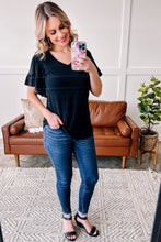 Load image into Gallery viewer, Tinley's Tiers Ruffle Sleeve Top in Black