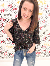 Load image into Gallery viewer, Hearts Have It Top In Black