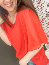 Load image into Gallery viewer, I Keep On FALLIN' Short Sleeve Blouse In Red