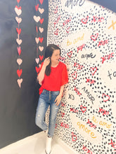 Load image into Gallery viewer, I Keep On FALLIN' Short Sleeve Blouse In Red