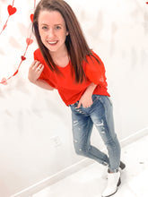 Load image into Gallery viewer, I Keep On FALLIN' Short Sleeve Blouse In Red