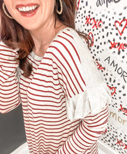 Load image into Gallery viewer, The Lily Maroon Stripe Top