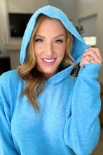 Load image into Gallery viewer, Hooded Melange Brushed Hacci Sweater in Deep Sky
