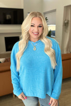 Load image into Gallery viewer, Hooded Melange Brushed Hacci Sweater in Deep Sky