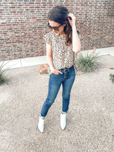 Load image into Gallery viewer, Tarah High Neck Flowy Dotted Blouse In Taupe