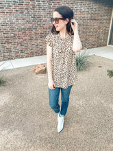 Load image into Gallery viewer, Tarah High Neck Flowy Dotted Blouse In Taupe